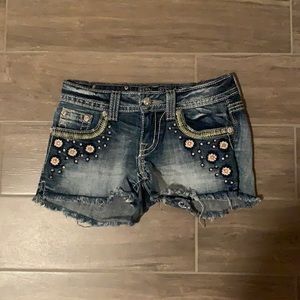 Miss Me embroidered shorts
